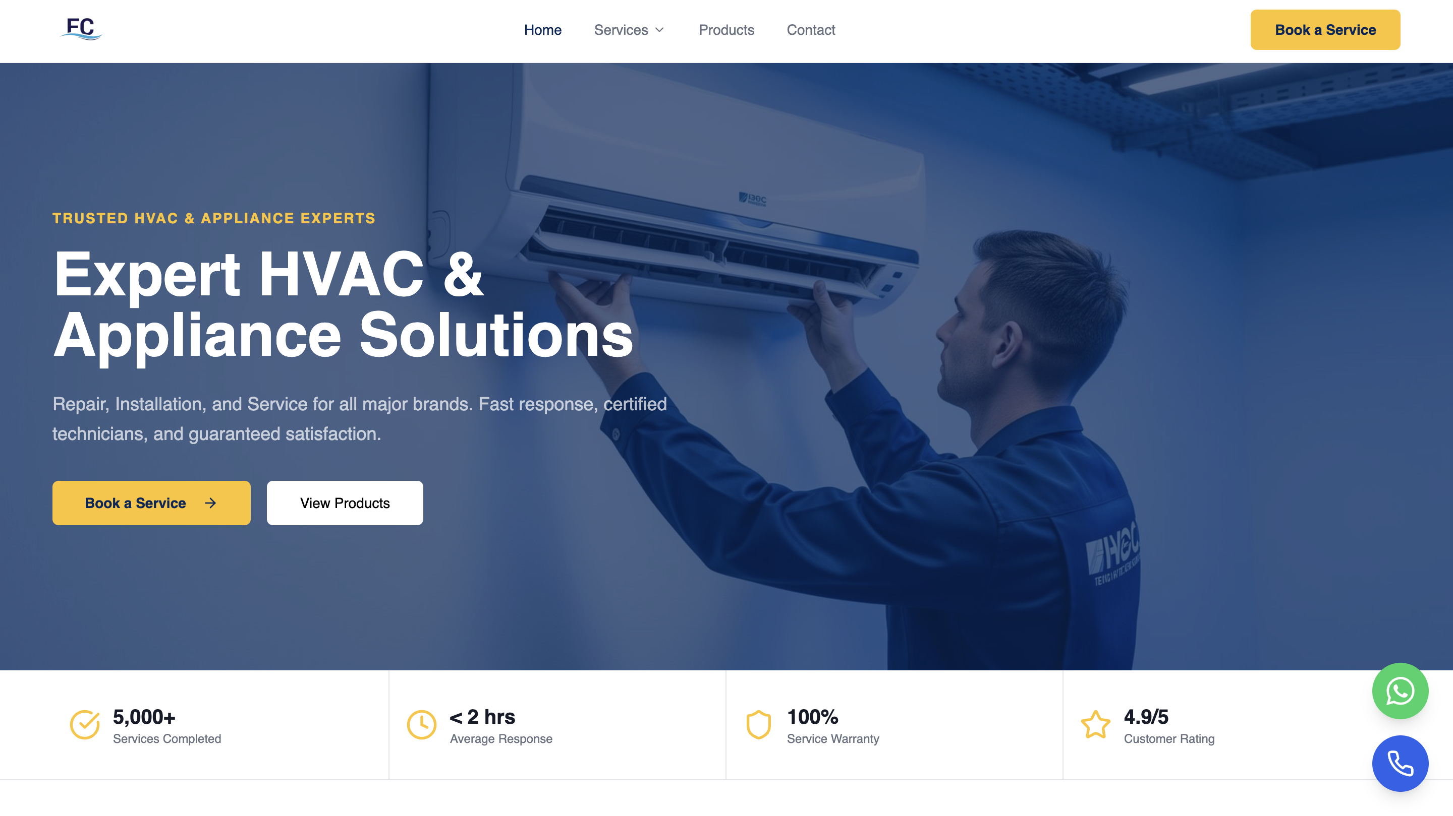 Freeze Control — Digital storefront for a leading Bangalore HVAC firm.
